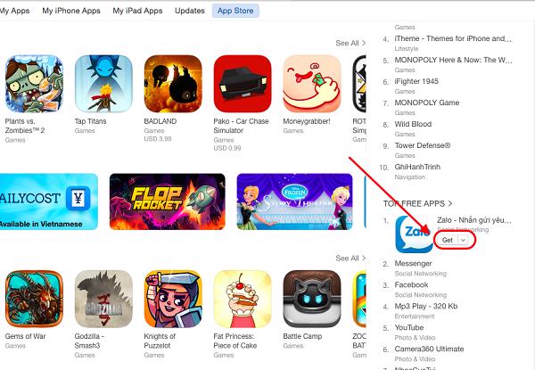 Apps -> App Store -> App Free -> Get