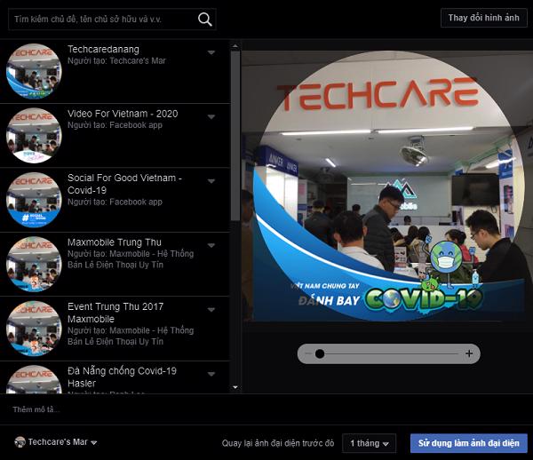 Các bạn sẽ nhìn thấy khung hình mà mình vừa mới tạo sẽ xuất hiện ở ngay đầu danh sách tạo khung avatar facebook