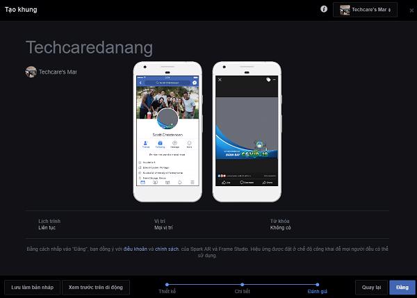 Nhấn vào Đăng để hoàn tất hay Quay lại nếu các bạn muốn chỉnh sửa lại