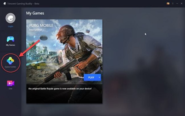 Nhấn vào tab Game Center ở ngay bên phải