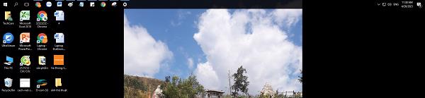 Thanh taskbar nằm ở vị trí trên cùng của màn hình