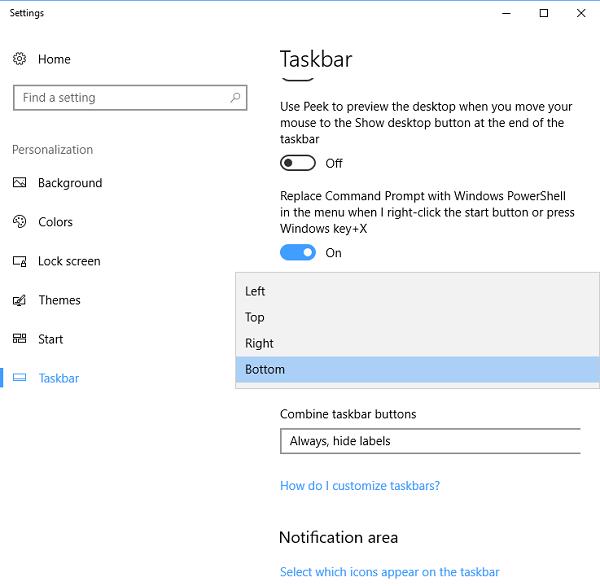 Chọn vào vị trí để thanh công cụ hiển thị
