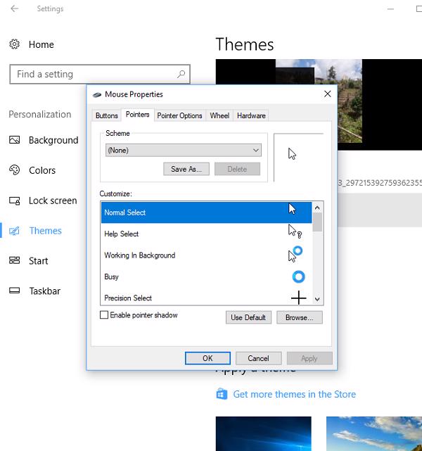 Tuỳ chỉnh giao diện cho chuột