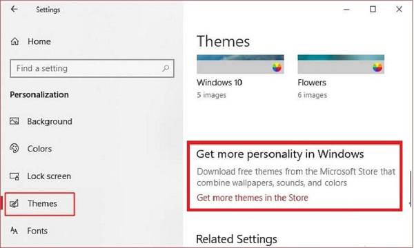 Nhấn chọn tới mục Get more themes in the Store
