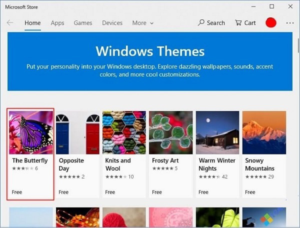 Nhấp chọn vào bộ theme mà mình ưng ý nhất