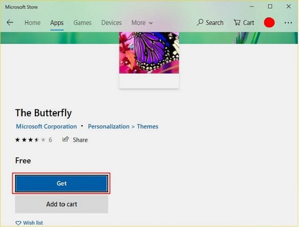 Nhấn vào Get hoặc Install để có thể tải bộ giao diện về máy tính