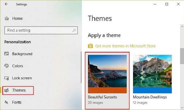 Quay lại cửa sổ Theme Settings rồi cuối cùng nhấn chọn vào bộ giao diện mới là hoàn thành
