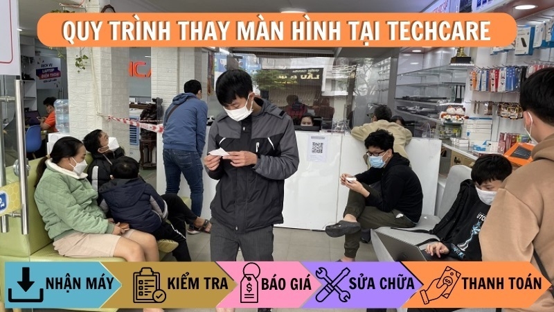 Quy trình thay màn hình macbook tại cửa hàng Techcare.vn