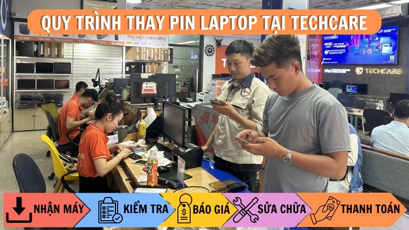 Quy trình thay pin tại Techcare Đà Nẵng