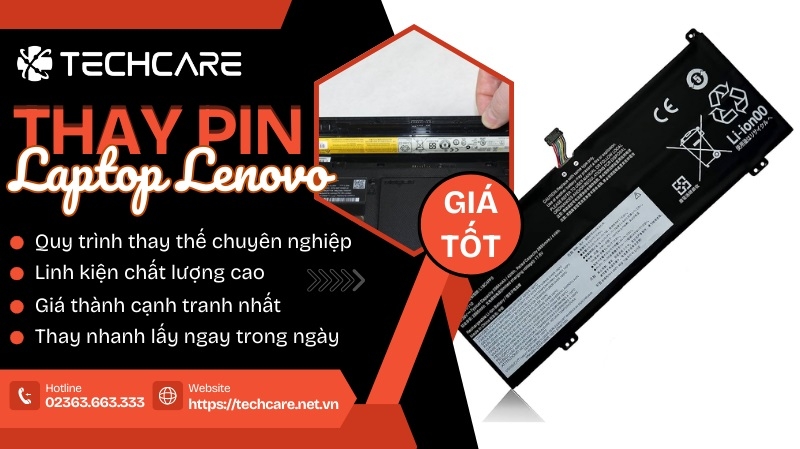 Thay pin laptop Lenovo uy tín tại Techcare Thay pin laptop Lenovo uy tín tại Techcare