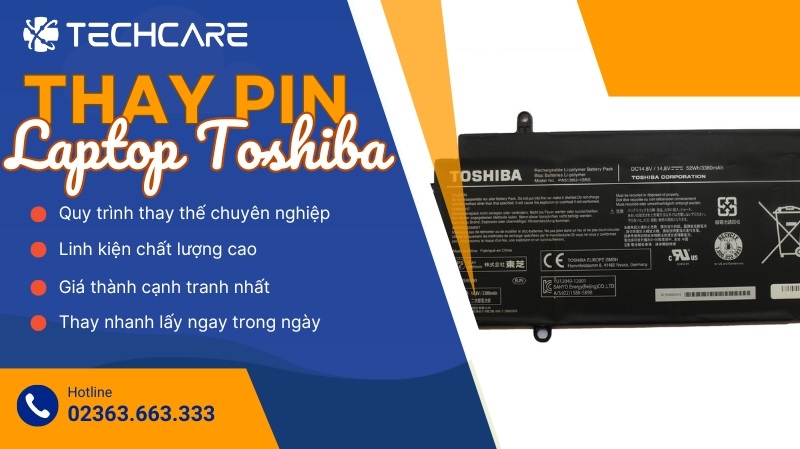 Địa chỉ thay pin laptop Toshiba tại Techcare Địa chỉ thay pin laptop Toshiba tại Techcare
