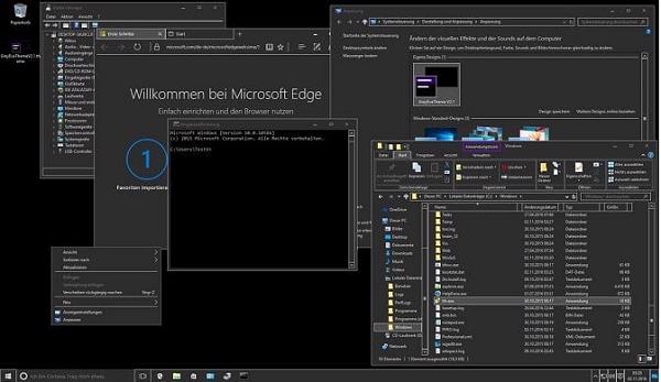Giao diện Windows 10 tối GreyEve Theme
