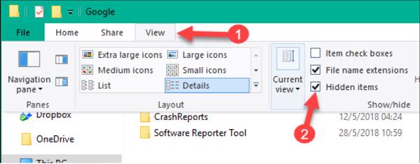 Nếu các bạn không thấy thư mục AppData của mình đâu