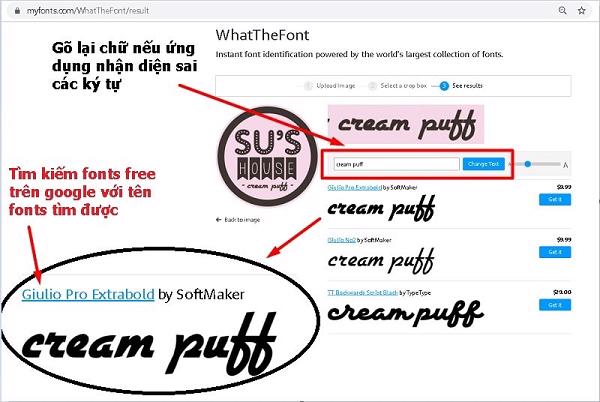 Chọn lựa Font chữ gợi ý để có thể tìm đúng dạng Font mà mình đang cần tìm kiếm