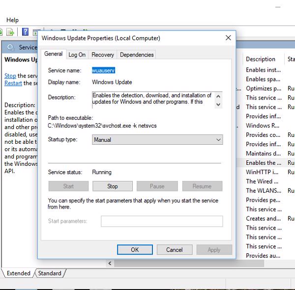 Nhấn đúp vào Windows Update để có thể mở cửa sổ hiển thị ngay bên dưới