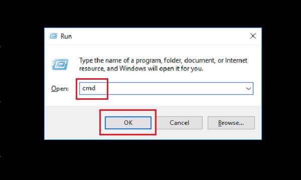 Gõ lệnh cmd rồi nhấn tiếp vào Enter