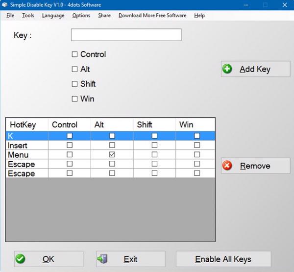 Simple Disable Key là gì?