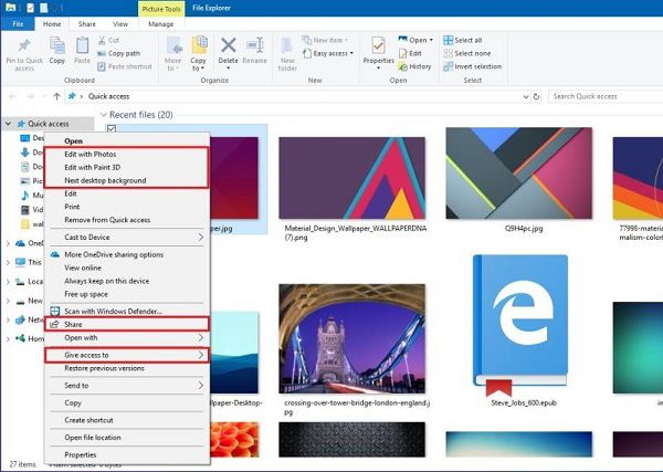 Chia sẻ bằng cách nhấn chuột phải vào file