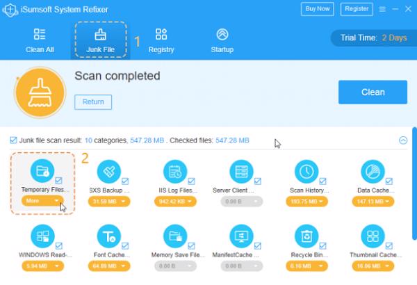 Khởi chạy công cụ và chọn vào Junk Files