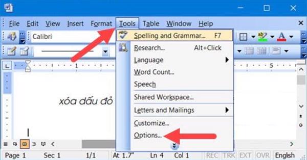 Chọn vào mục Tools trên thanh menu, sau đó chọn vào Options