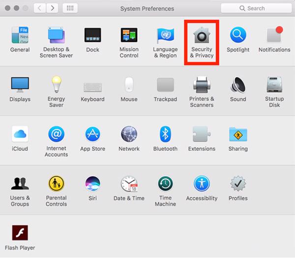 Các bạn chọn tiếp vào Security & Privacy