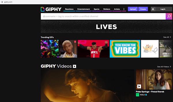 Vào trình duyệt web nhập địa chỉ giphy.com