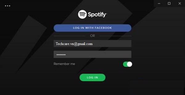 Mở tiện ứng Spotify trên máy tính lên và tiến hành đăng nhập
