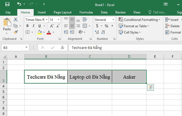 Chọn vào các ô cần xoay chữ trong Excel
