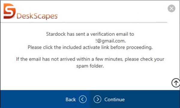 DeskScapes 8 sẽ gửi đến địa chỉ email đăng ký của các bạn