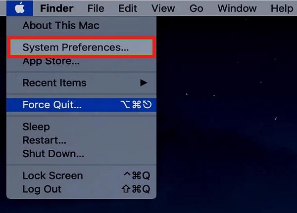 Nhấn vào cửa sổ System Preferences