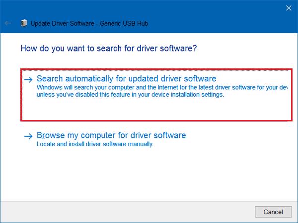 Nhấn chọn vào Search automatically for updated driver software