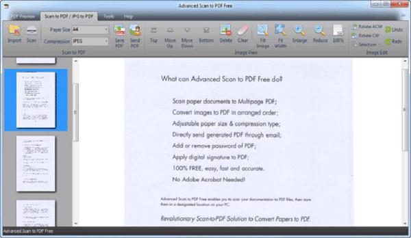 Phần mềm scan trên máy tính - Advanced Scan to PDF Free